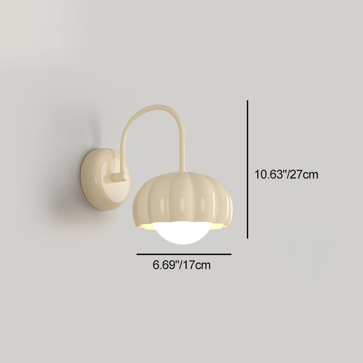 Contemporary Nordic Cream Pumpkin Resin PE Hardware 1 - Light Wall Sconce Lamp For Bedroom