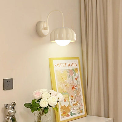Applique murale contemporaine nordique en résine de citrouille crème avec matériel PE 1 - lampe pour chambre à coucher 