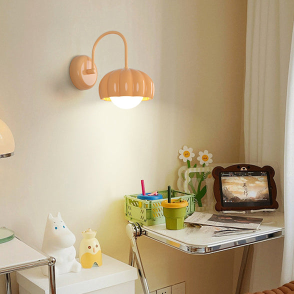 Applique murale contemporaine nordique en résine de citrouille crème avec matériel PE 1 - lampe pour chambre à coucher 