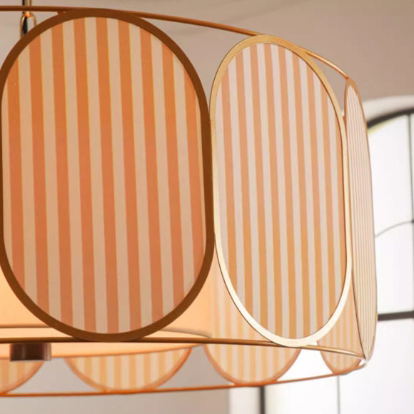Tissu imprimé floral à rayures rondes traditionnel français Matériel 5 - Lustre à lumière pour salon 
