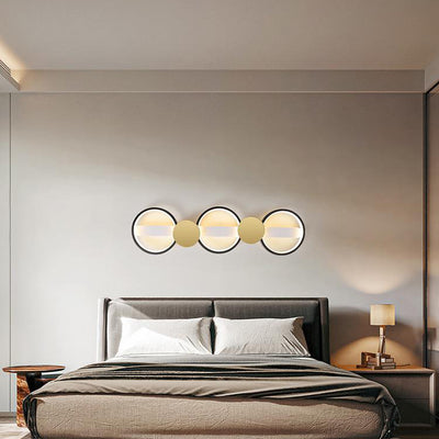 Zeitgenössische skandinavische runde Ring-Eisen-Acryl-LED-Deckenleuchte für das Wohnzimmer 