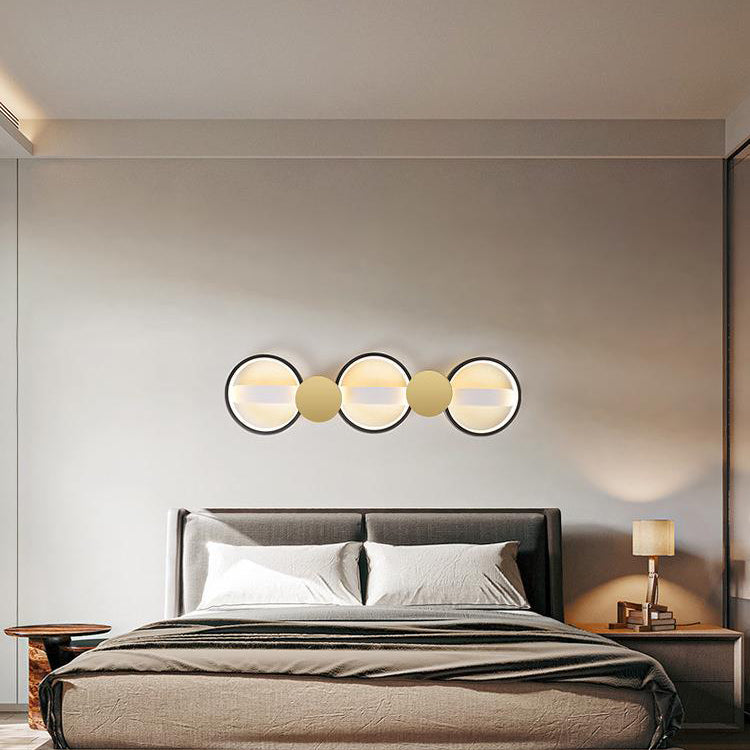 Zeitgenössische skandinavische runde Ring-Eisen-Acryl-LED-Deckenleuchte für das Wohnzimmer 