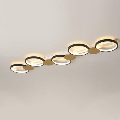 Zeitgenössische skandinavische runde Ring-Eisen-Acryl-LED-Deckenleuchte für das Wohnzimmer 