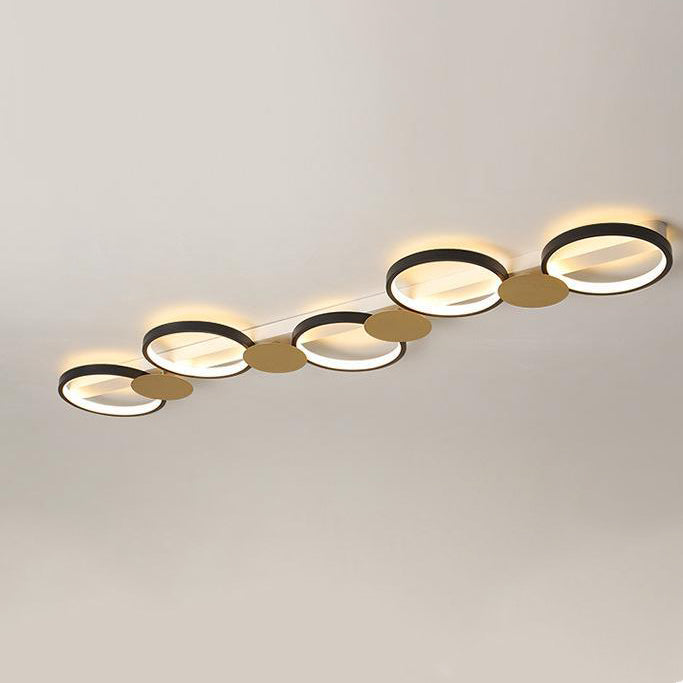 Zeitgenössische skandinavische runde Ring-Eisen-Acryl-LED-Deckenleuchte für das Wohnzimmer 
