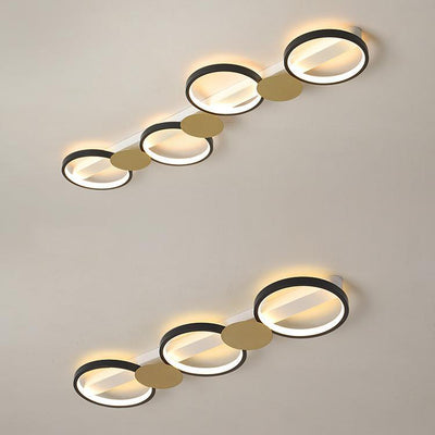 Zeitgenössische skandinavische runde Ring-Eisen-Acryl-LED-Deckenleuchte für das Wohnzimmer 