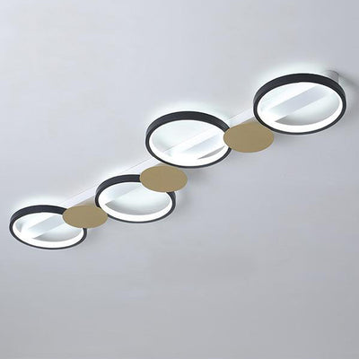 Zeitgenössische skandinavische runde Ring-Eisen-Acryl-LED-Deckenleuchte für das Wohnzimmer 