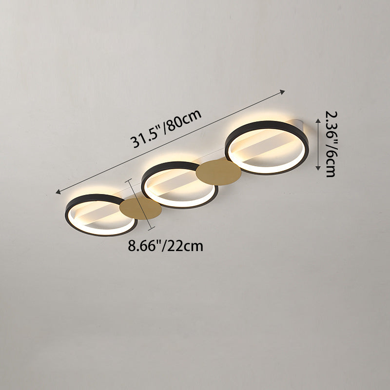 Zeitgenössische skandinavische runde Ring-Eisen-Acryl-LED-Deckenleuchte für das Wohnzimmer 