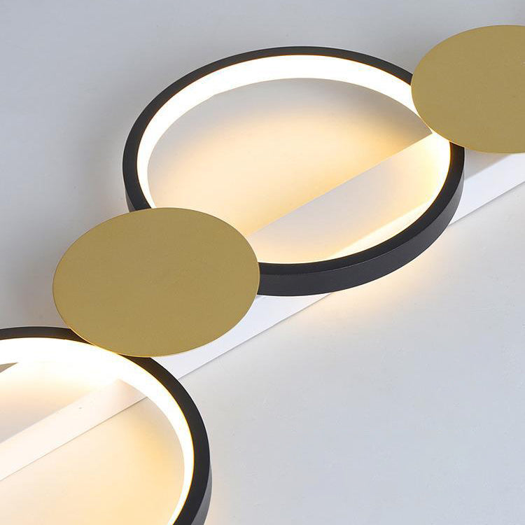 Zeitgenössische skandinavische runde Ring-Eisen-Acryl-LED-Deckenleuchte für das Wohnzimmer 