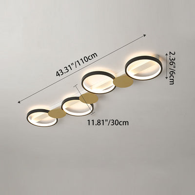 Zeitgenössische skandinavische runde Ring-Eisen-Acryl-LED-Deckenleuchte für das Wohnzimmer 