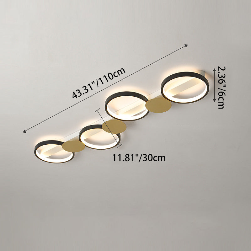 Zeitgenössische skandinavische runde Ring-Eisen-Acryl-LED-Deckenleuchte für das Wohnzimmer 