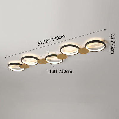 Zeitgenössische skandinavische runde Ring-Eisen-Acryl-LED-Deckenleuchte für das Wohnzimmer 