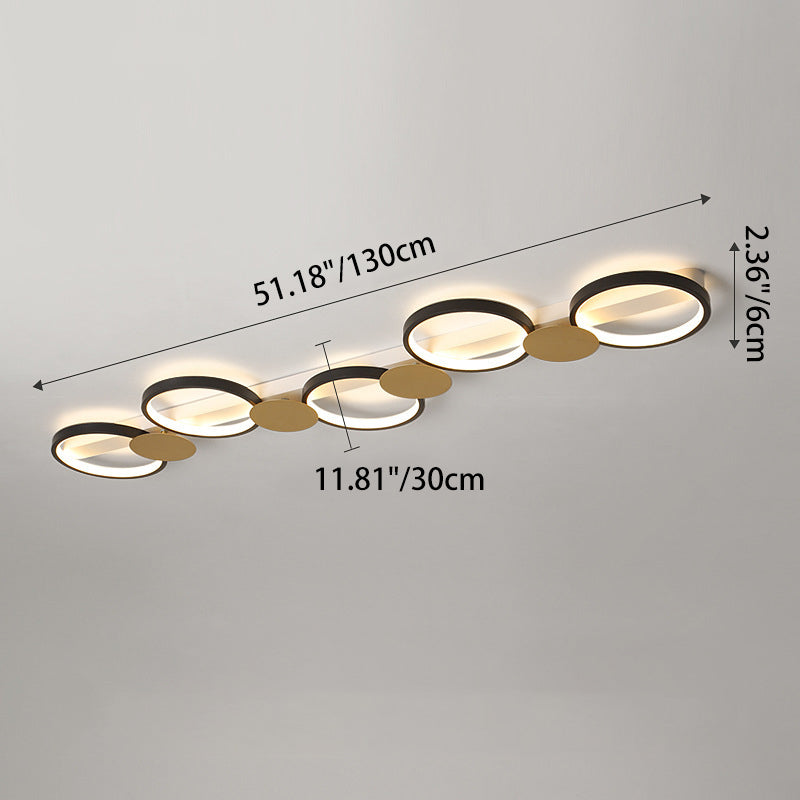 Zeitgenössische skandinavische runde Ring-Eisen-Acryl-LED-Deckenleuchte für das Wohnzimmer 