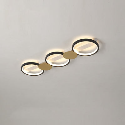Zeitgenössische skandinavische runde Ring-Eisen-Acryl-LED-Deckenleuchte für das Wohnzimmer 
