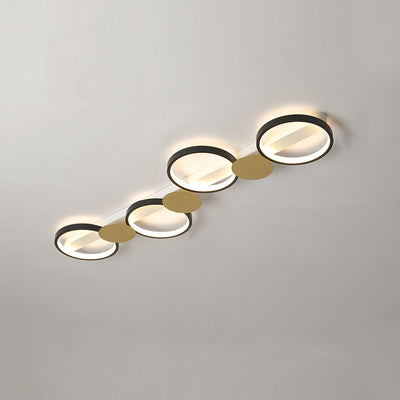 Zeitgenössische skandinavische runde Ring-Eisen-Acryl-LED-Deckenleuchte für das Wohnzimmer 