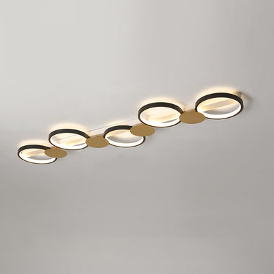 Zeitgenössische skandinavische runde Ring-Eisen-Acryl-LED-Deckenleuchte für das Wohnzimmer 