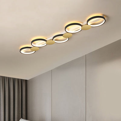 Zeitgenössische skandinavische runde Ring-Eisen-Acryl-LED-Deckenleuchte für das Wohnzimmer 