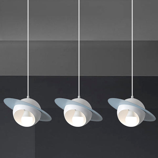 Chandelier contemporain en fer et aluminium de forme OVNI nordique à 3 lumières pour salle à manger 