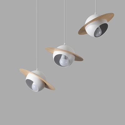 Chandelier contemporain en fer et aluminium de forme OVNI nordique à 3 lumières pour salle à manger 