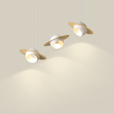 Chandelier contemporain en fer et aluminium de forme OVNI nordique à 3 lumières pour salle à manger 
