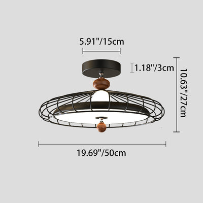 Traditionelle französische runde Gittereisen-Acryl-LED-Deckenleuchte für das Schlafzimmer 