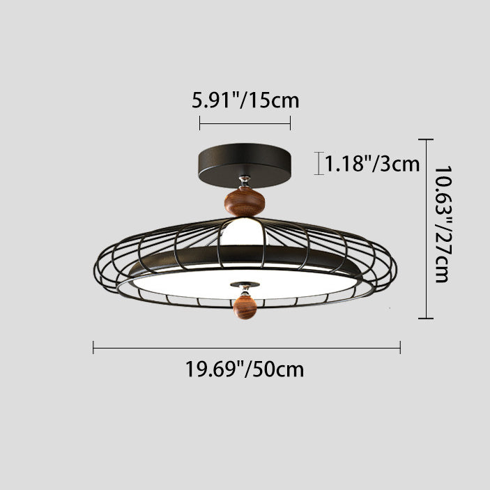 Traditionelle französische runde Gittereisen-Acryl-LED-Deckenleuchte für das Schlafzimmer 