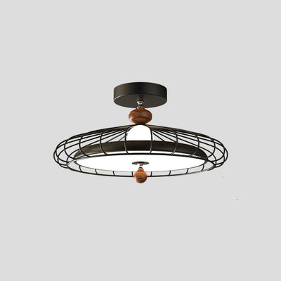 Traditionelle französische runde Gittereisen-Acryl-LED-Deckenleuchte für das Schlafzimmer 