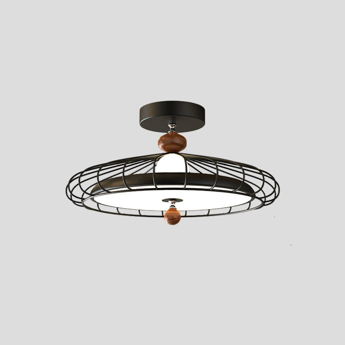 Traditionelle französische runde Gittereisen-Acryl-LED-Deckenleuchte für das Schlafzimmer 