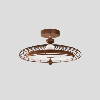 Traditionelle französische runde Gittereisen-Acryl-LED-Deckenleuchte für das Schlafzimmer 