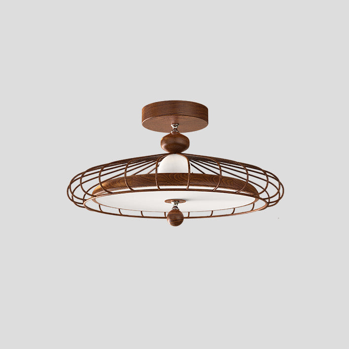 Traditionelle französische runde Gittereisen-Acryl-LED-Deckenleuchte für das Schlafzimmer 