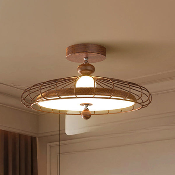 Traditionelle französische runde Gittereisen-Acryl-LED-Deckenleuchte für das Schlafzimmer 