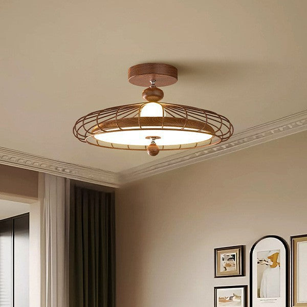 Traditionelle französische runde Gittereisen-Acryl-LED-Deckenleuchte für das Schlafzimmer 