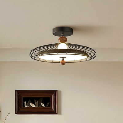 Traditionelle französische runde Gittereisen-Acryl-LED-Deckenleuchte für das Schlafzimmer 