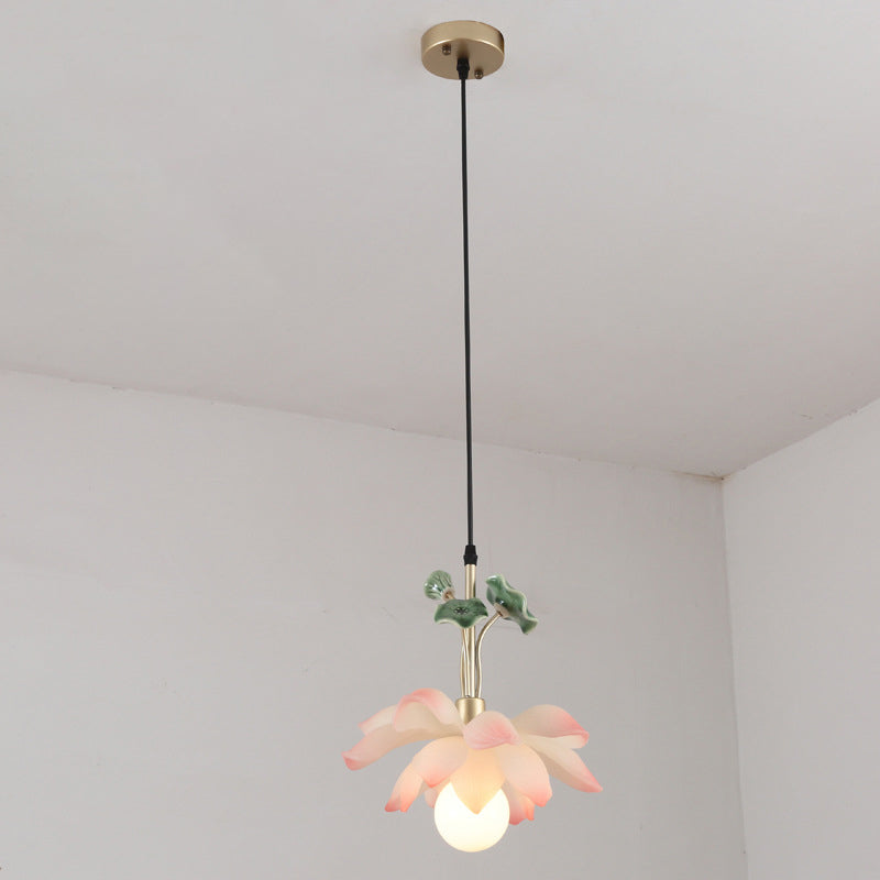 Traditionelle chinesische Lotus-Orb-Eisenharz-Keramik 1/3/5 - Licht-Kronleuchter für das Esszimmer 