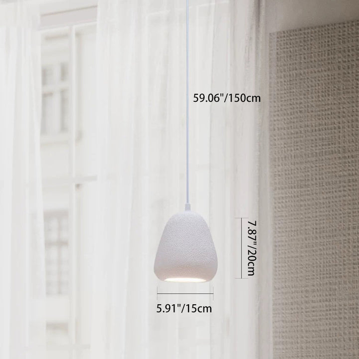 Contemporary Scandinavian Semicircular Water Drop Full Polystyrene 1 - Light Pendant Light For Dining Room