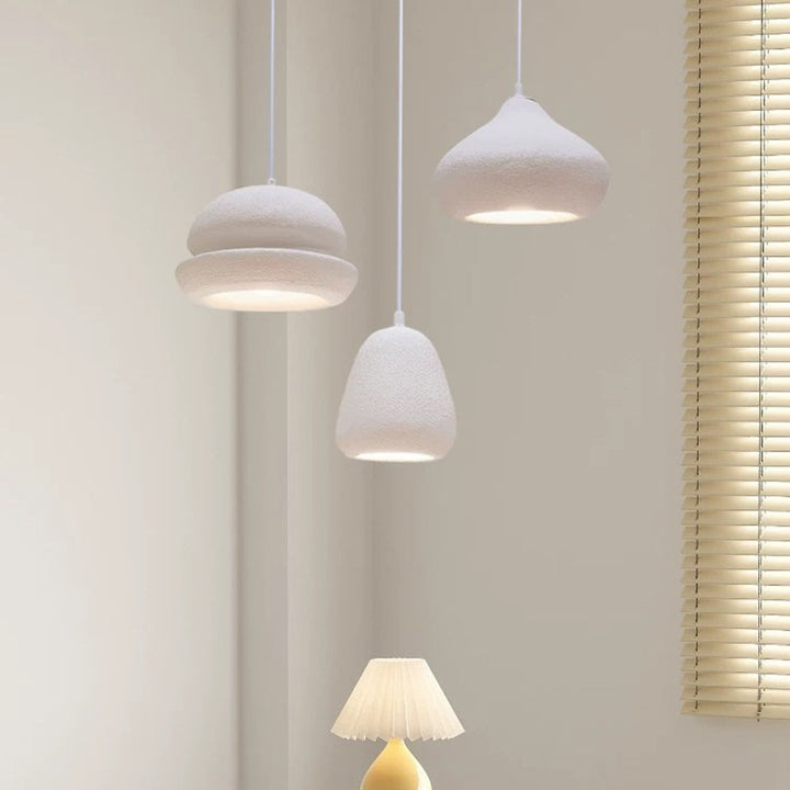 Contemporary Scandinavian Semicircular Water Drop Full Polystyrene 1 - Light Pendant Light For Dining Room