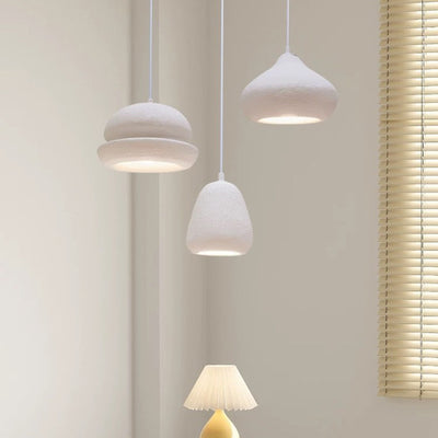 Lámpara colgante contemporánea escandinava semicircular de gota de agua de poliestireno completo de 1 luz para comedor 