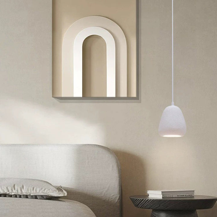 Contemporary Scandinavian Semicircular Water Drop Full Polystyrene 1 - Light Pendant Light For Dining Room
