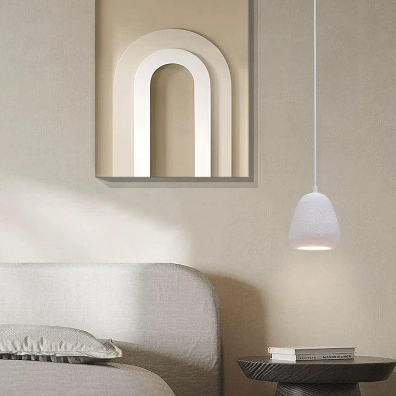 Lámpara colgante contemporánea escandinava semicircular de gota de agua de poliestireno completo de 1 luz para comedor 