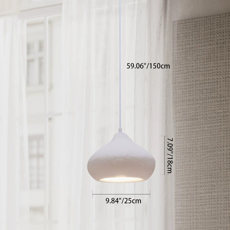 Contemporary Scandinavian Semicircular Water Drop Full Polystyrene 1 - Light Pendant Light For Dining Room