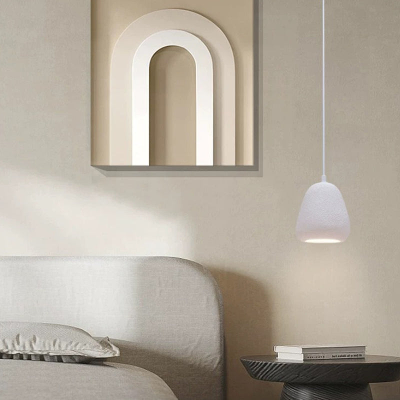 Lámpara colgante contemporánea escandinava semicircular de gota de agua de poliestireno completo de 1 luz para comedor 