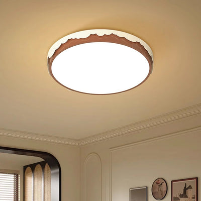 Lumière de plafond LED encastrée en acrylique avec matériel contemporain rétro rond carré à bord ondulé pour chambre 