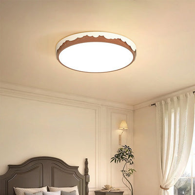 Lumière de plafond LED encastrée en acrylique avec matériel contemporain rétro rond carré à bord ondulé pour chambre 