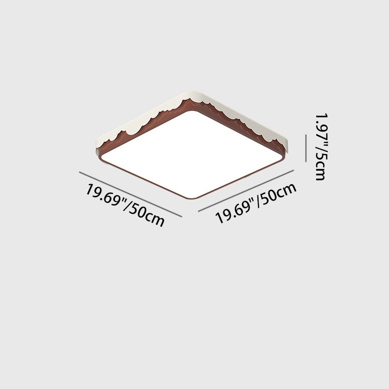 Lumière de plafond LED encastrée en acrylique avec matériel contemporain rétro rond carré à bord ondulé pour chambre 