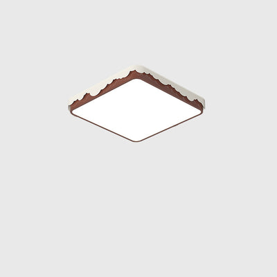 Lumière de plafond LED encastrée en acrylique avec matériel contemporain rétro rond carré à bord ondulé pour chambre 