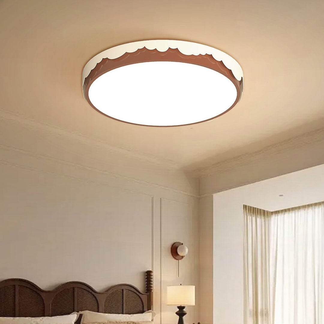 Zeitgenössische Retro Runde Quadratische Wellenkante Acryl Hardware LED Deckenleuchte für das Schlafzimmer 