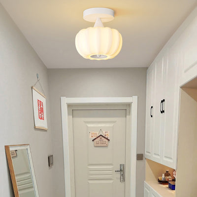 Plafonnier à LED moulé par rotation en fer Nordic contemporain en forme de citrouille pour couloirs 
