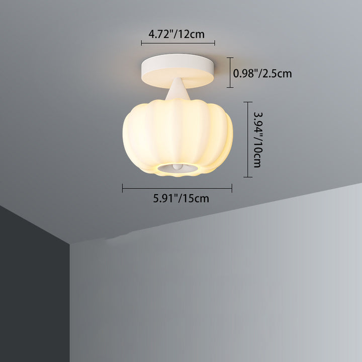 Zeitgenössische nordische Kürbis Eisen Rotationsformen LED Halb-Einbau-Deckenleuchte für Flure 