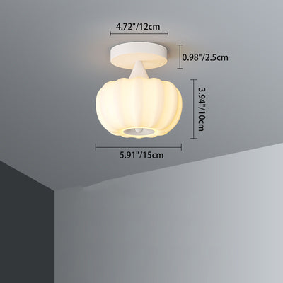 Plafonnier à LED moulé par rotation en fer Nordic contemporain en forme de citrouille pour couloirs 