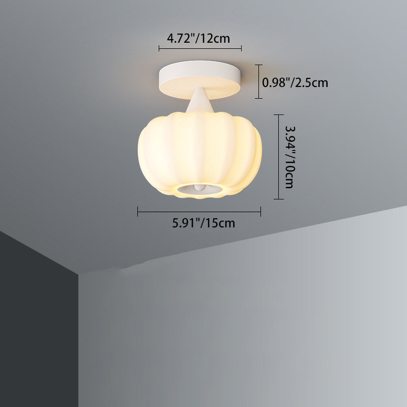 Plafonnier à LED moulé par rotation en fer Nordic contemporain en forme de citrouille pour couloirs 