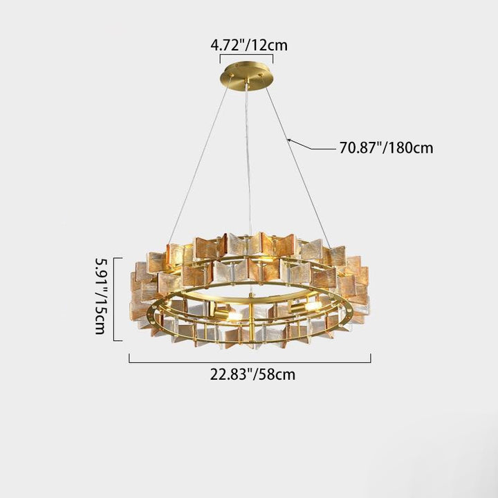 Moderner Luxus runder Glas Eisen 6/9/12 - Licht Kronleuchter für Esszimmer 